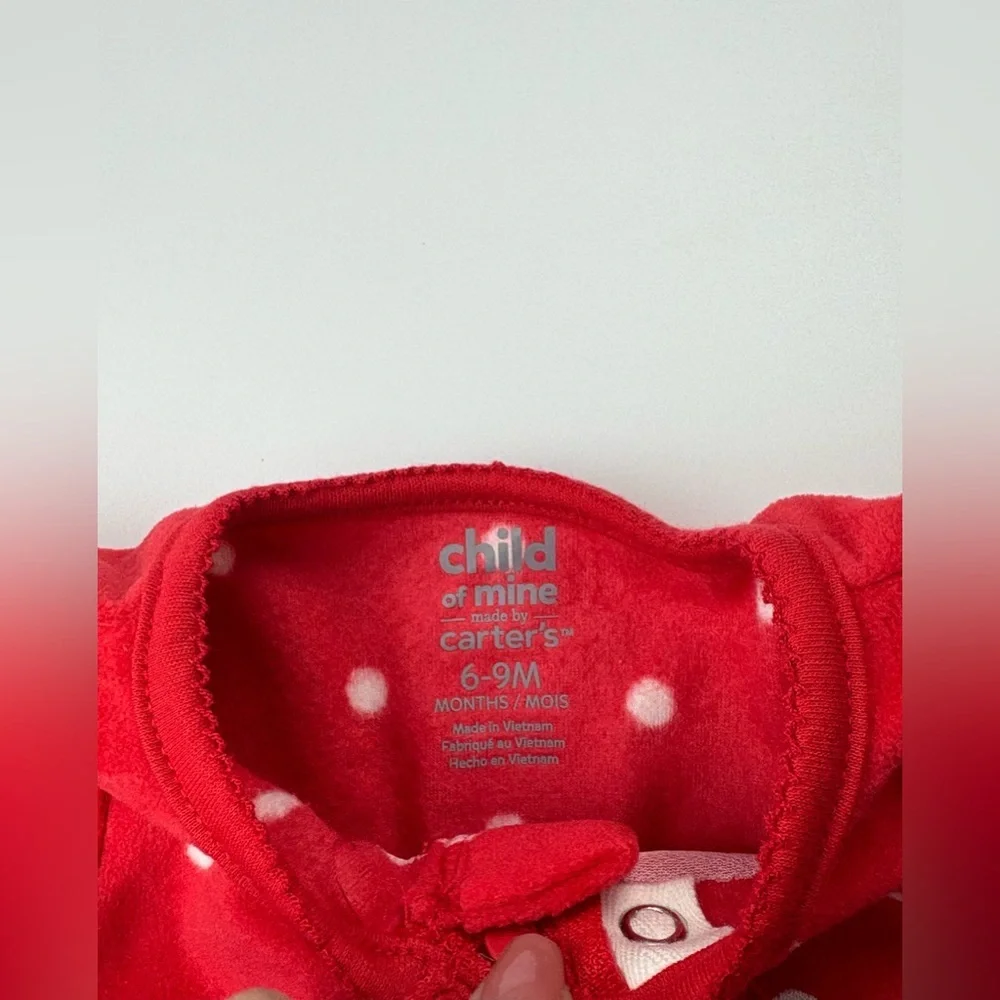 Carter’s Red Santa Polka Dot onesie 6-9m nwot